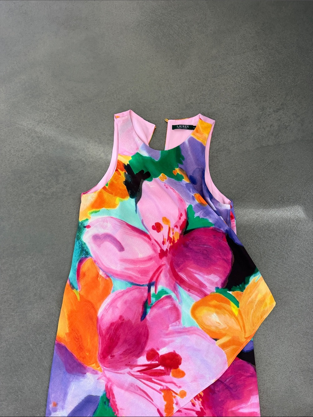 Ralph Lauren Pink Multi Floral Sleeveless Midi Dress - Picture 2 of 5